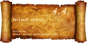 Anlauf Anett névjegykártya