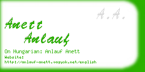 anett anlauf business card